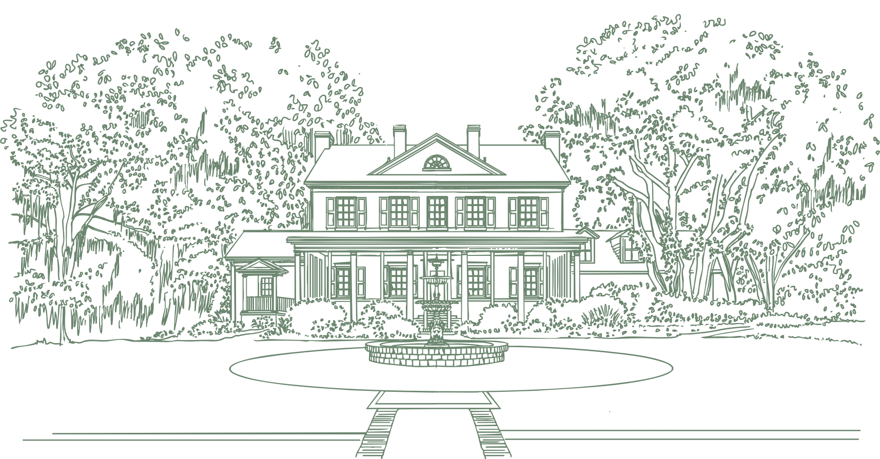 Beautiful wedding venue with oak trees